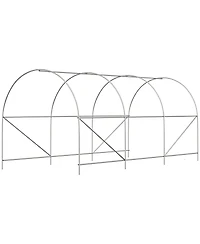 Outsunny Walk-in Tunnel house, Roll Up Door, 14.6'x6.6'x6.6',