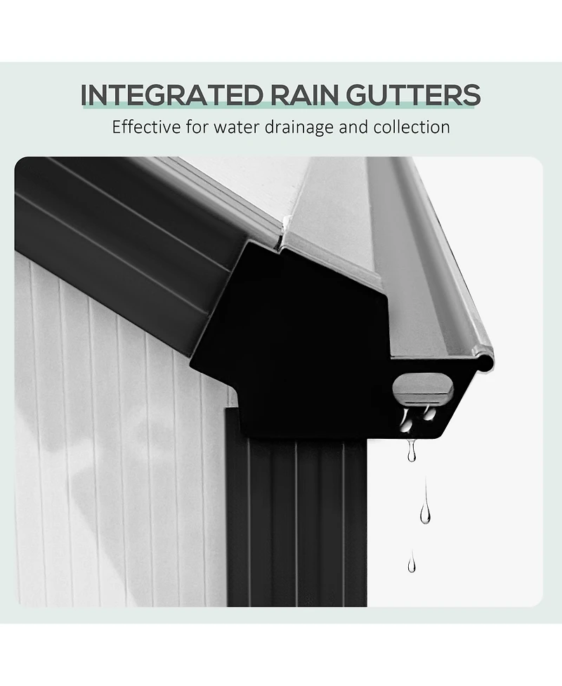 Outsunny Walk-in Garden house Kit with Vent, Rain Gutter and Door