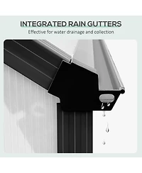 Outsunny Walk-in Garden house Kit with Vent, Rain Gutter and Door