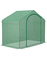 Portable Walk-in house with Pe Cover, Zipper Door, Top Vent,