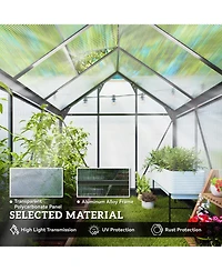 Outsunny 6' x 6' x 6.5' Large Polycarbonate Walk-in house,