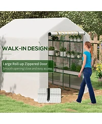 Outsunny Walk-in house, 18 Shelves, 95.25" x 70.75" x 82.75