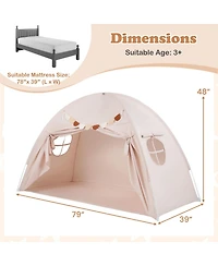 Slickblue Indoor Twin Kids Tent with Canopy and 2 Mesh Windows