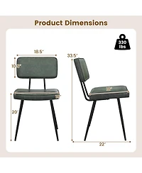 Gouun Upholstered Dining Chairs Set of 2 with Padded Backrest and Metal Legs