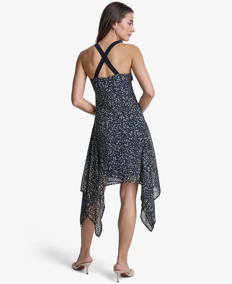 Bcbg Women's Handkerchief Hem Fit & Flare V-Neck Dress