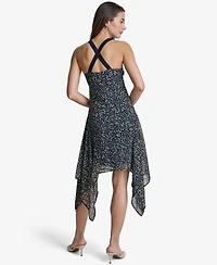 Bcbg Women's Handkerchief Hem Fit & Flare V-Neck Dress