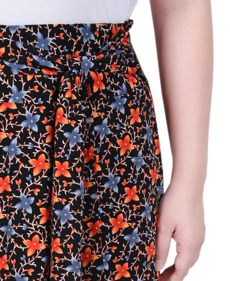 Ny Collection Women's Maxi Skirt with sash waist tie