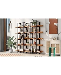 Streamdale Furniture 5 Tier Industrial Style Bookcase with Metal Frame
