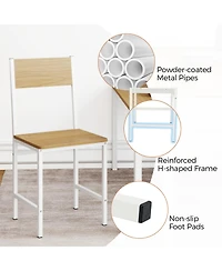 Gouun Industrial Dining Chairs Set of 4 with Metal Legs and Slanted Back