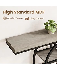 gaomon Industrial Narrow Console Sofa Table with O-Shaped Metal Frame and 5-Tier Storage, Entryway Table