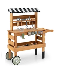 Slickblue Kids Rolling Tool Cart 2-in-1 Construction Playset Toy