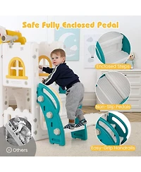 Slickblue Toddler Playground Slide Set with Tunnel Ladder and Hoop