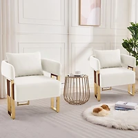 Streamdale Furniture Modern decorative chair with metal legs, velvet fleece upholstered
