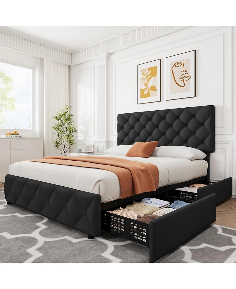 gaomon Full Bed Frame, Space Saving Platform Design for Bedroom or Guest Room