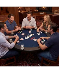 Slickblue Folding Poker Table with Cup Holders, Padded Edges for Comfortable Play