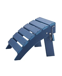 Gouun Hdpe Folding Adirondack Ottoman Footrest, Weather-Resistant