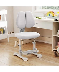Gouun Kids Study Chair with Double Backrest, Adjustable Height and Footrest
