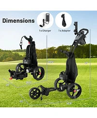 Mecale 3-Wheel Golf Push Cart with Adjustable Handle, 9 Speed Settings