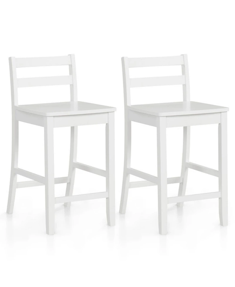 Gouun 24 in Counter Height Bar Stools Set of 2 with Rubberwood Frame