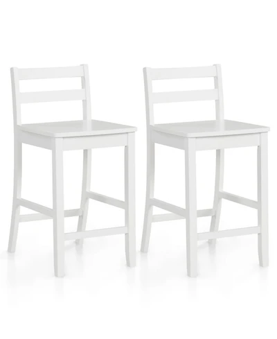 Gouun 24 in Counter Height Bar Stools Set of 2 with Rubberwood Frame