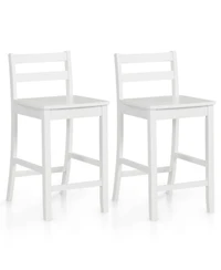 Gouun 24 in Counter Height Bar Stools Set of 2 with Rubberwood Frame