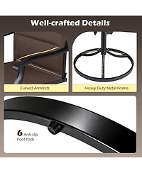 Gouun 9-Piece Swivel Chair Patio Dining Set with 76 in Table and Umbrella Hole for 8