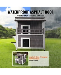 Cozito Outdoor Cat House 2-Story 30x30x32 in Weatherproof Wood