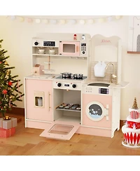 Slickblue Pretend Play Kitchen for Kids with Interactive Lights and Sound