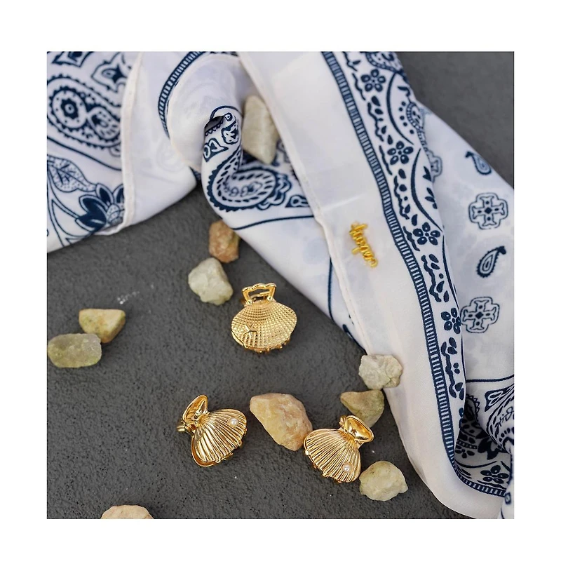 Headbands of Hope Women's Mini Claw Clip Set of 4 - Gold Seashell