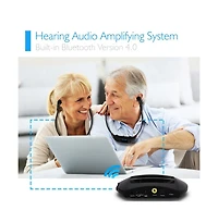 Pyle Dual 2.4G Wireless Digital Hearing Assistance Headset System Noise-Cancelling Audio Amplifiers with Rechargeable Batteries - 2 Pack