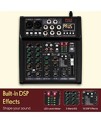 Pyle 6-Channel Bluetooth Studio Mixer with Dsp Effects