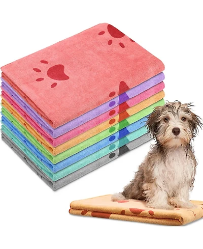 Aronkl Paws Pattern Microfiber Pet Towel, 55" x 28"