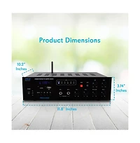 Pyle 500W Bluetooth Pa Public Address Amplifier Receiver - Compact Desktop Audio System