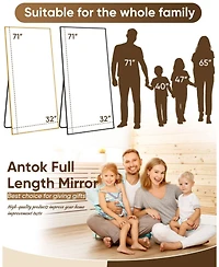 Antok Full Length Mirror 71"x30" Oversized Floor for Living Room Cloakroom Rect Style