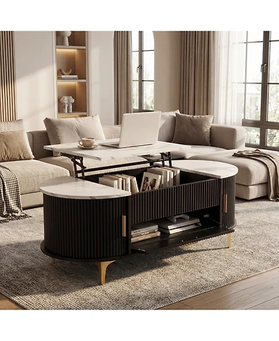 Rainsken Oval Lift-Top Coffee Table