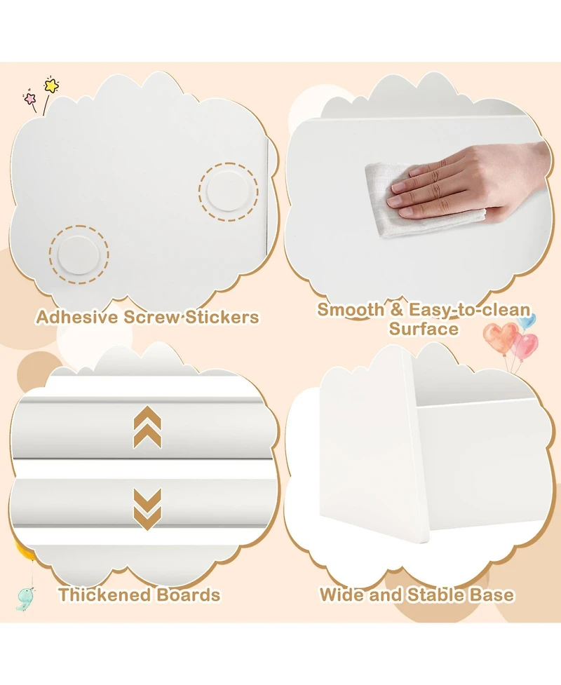 Gouun 4-Tier Kids Bookshelf with Deep Compartments for Bedroom