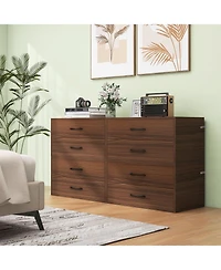 Gouun 2-Drawer Stackable Horizontal Storage Cabinet Dresser Chest with Handles