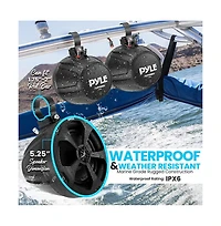 Pyle Waterproof Marine Speakers and 2-Channel Amplifier System Kit