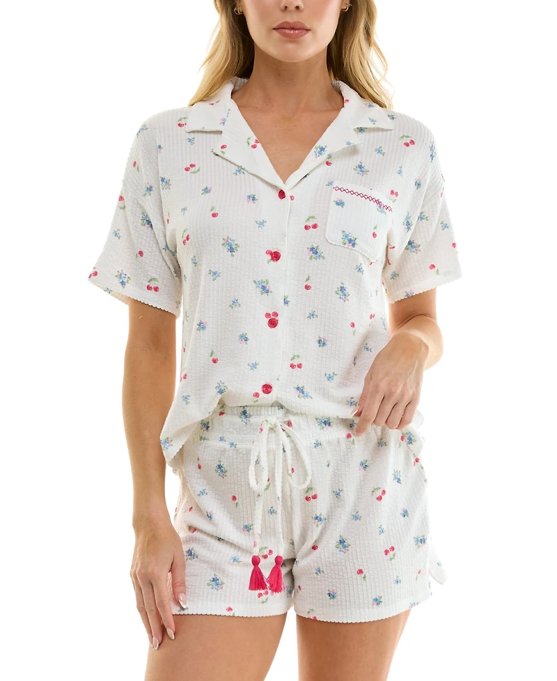 Roudelain Women's Short-Sleeve Top and Pull-On Shorts, 2Pc Set