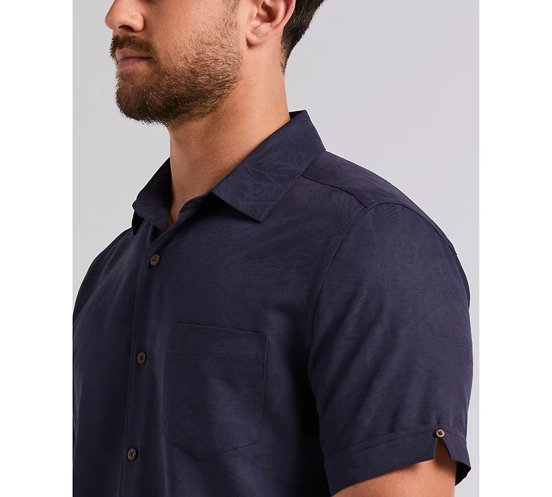Cubavera Men's Palm Print Short-Sleeve Button-Down Shirt