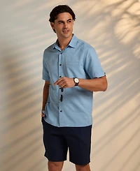 Cubavera Men's Palm Print Short-Sleeve Button-Down Shirt