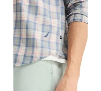 Nautica Men's Long-Sleeve Lawn Cotton Plaid Shirt