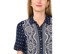 Vince Camuto Women's Collared Neck Short-Sleeve Blouse