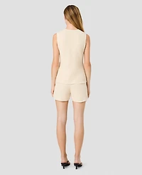 French Connection Women's Mozart Crochet Texture V-Neck Vest