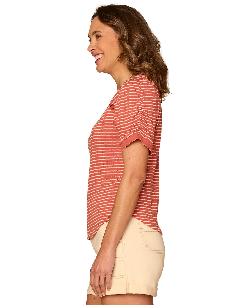 Democracy Petite Puff-Sleeve V-Neck Top