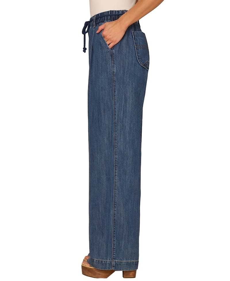 Democracy Petite Sky Rise Pleated Wide-Leg Pants