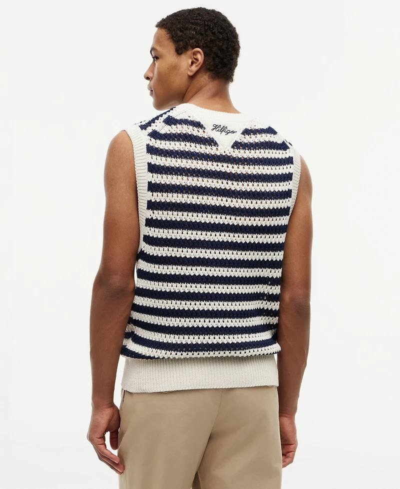 Tommy Hilfiger Men's Open Knit Sweater Vest