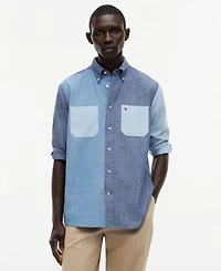 Tommy Hilfiger Men's Chambray Blocking Long-Sleeve Shirt