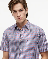 Tommy Hilfiger Men's Oxford Multi-Gingham Short-Sleeve Shirt