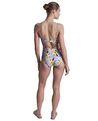 Dkny Women's Keyhole Twist Tummy Control One-Piece Swimsuit